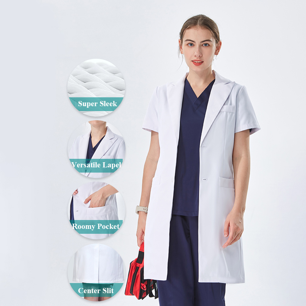 Jaleco Branco Feminino com Gol - Medical Lab Work avaliação e preço